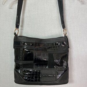 Brighton Black Patchwork Shoulder Bag